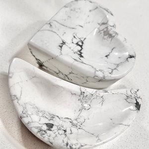 Howlite Heart/Moon Jewelry Dish